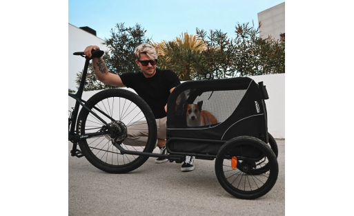2-in-1 Dog Bike Trailer – Foldable – Up to 20 kg – Suitable for E-Bikes