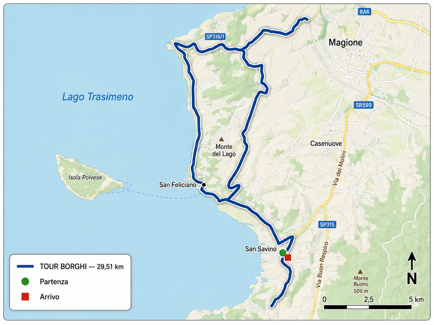 Il Tour Borghi collega alcuni dei paesaggi e dei centri storici più caratteristici del versante orientale del Lago Trasimeno.